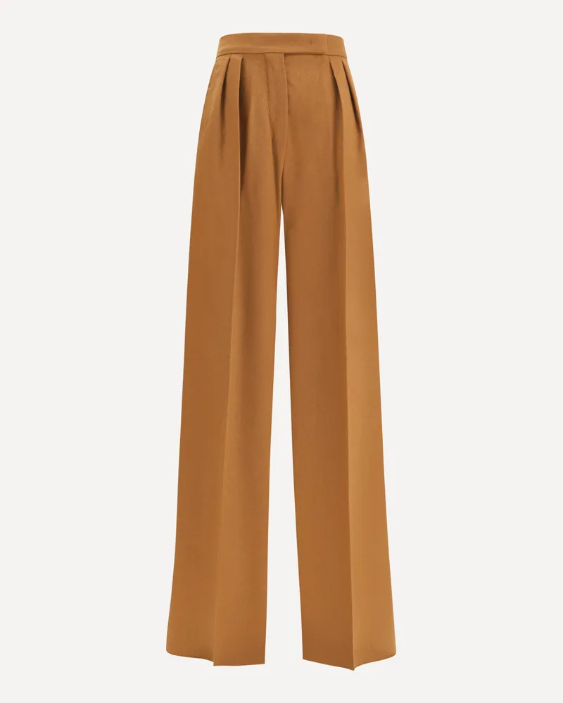 Max Mara Wide Camel Drap Pants Female Beige