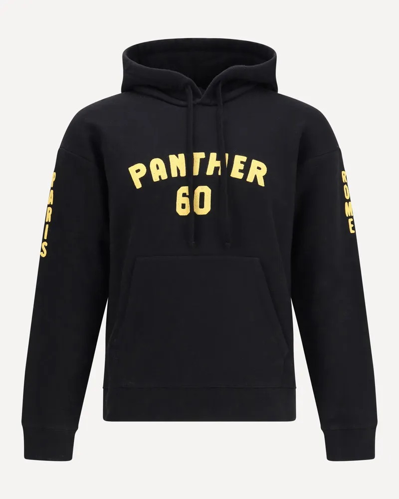 Valentino Garavani Cotton Hoodie Panther 60 Male Black