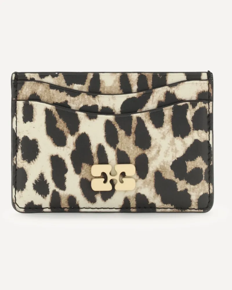 Ganni Leopard Bou Card Holder Female Multicolour
