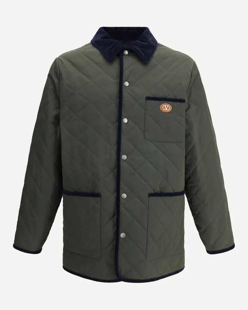 Valentino Garavani Logo quilted Jacket Male Green