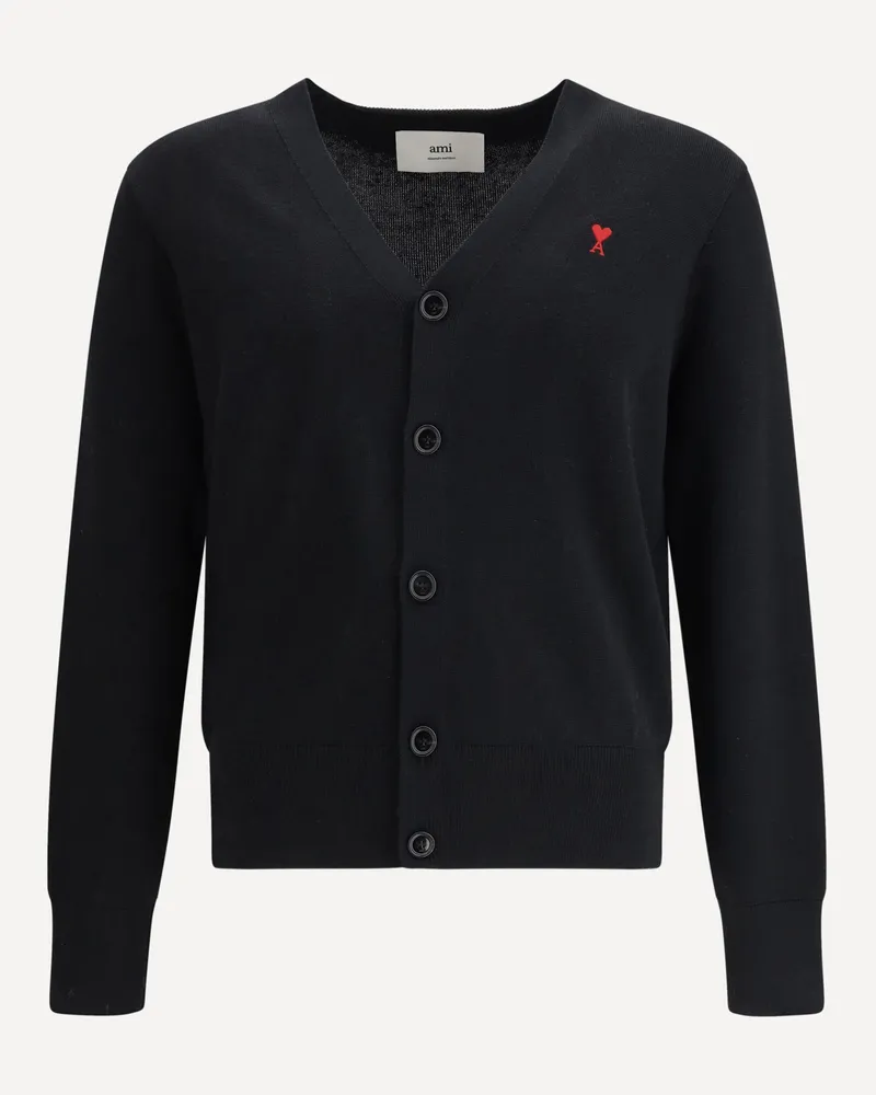 AMI Paris Ami De Coeur Cardigan Male Black