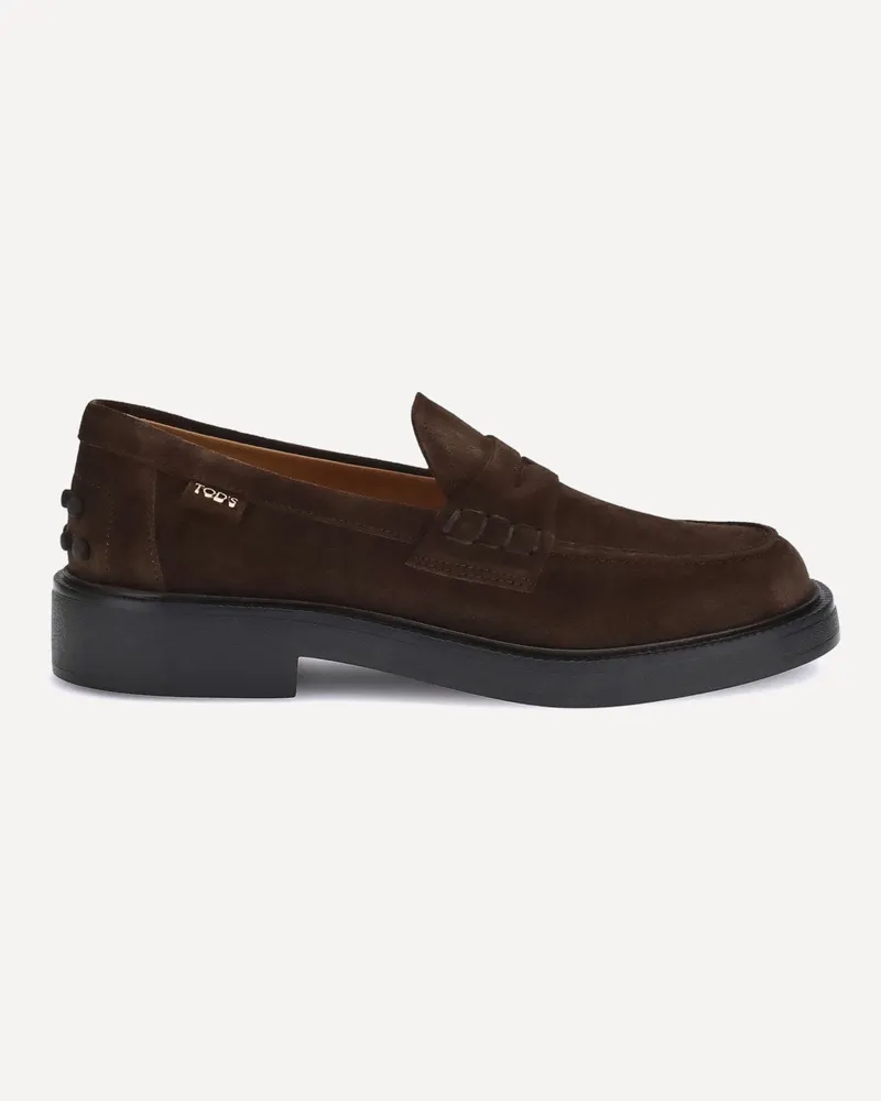 TOD'S Suede Loafers Female Brown