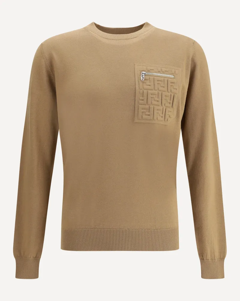 Fendi Sweater whit pocket Male Beige