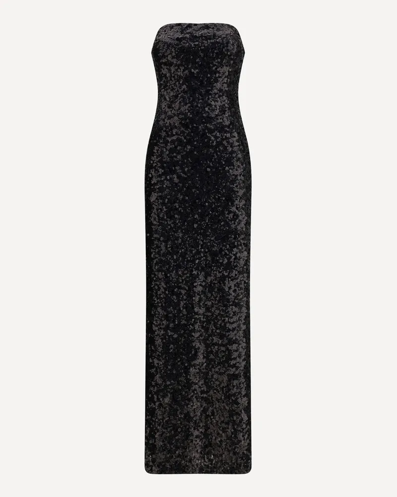 Pinko Nintendo's black stretch tulle embroidered dress with sequins Female Black