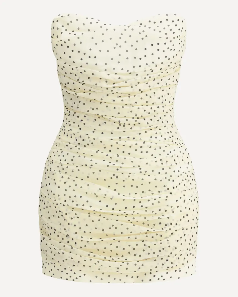 Magda Butrym Polka dot mini draped silk Dress Female Cream