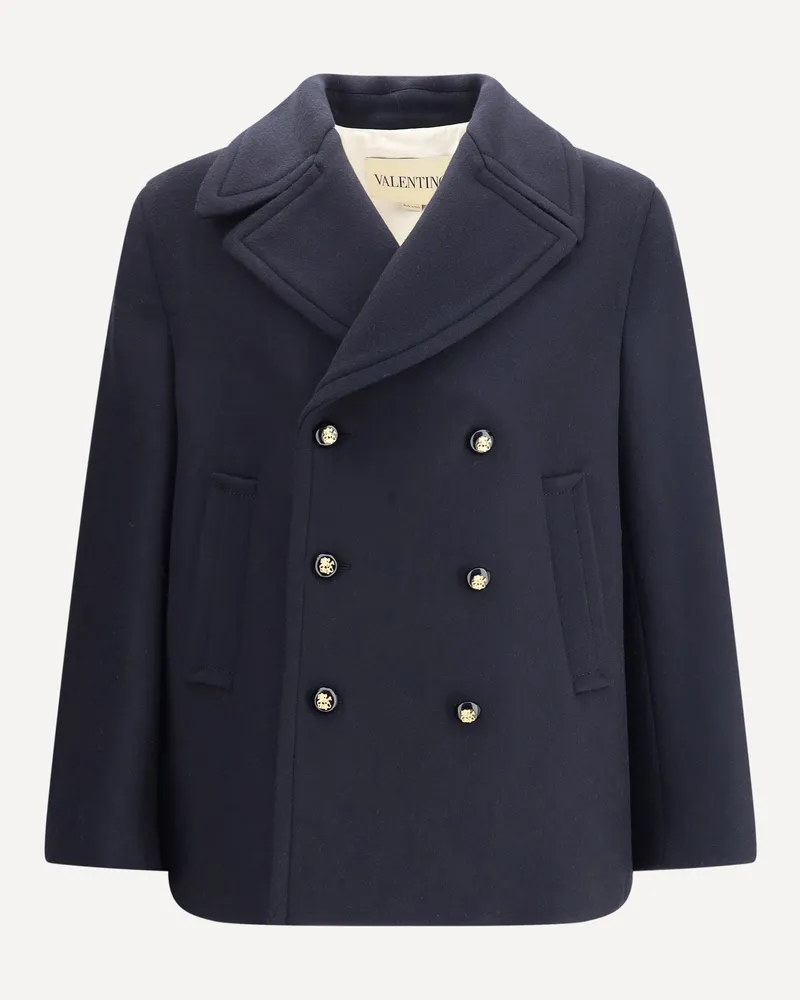 Valentino Garavani Double-breasted Coat Male Blue