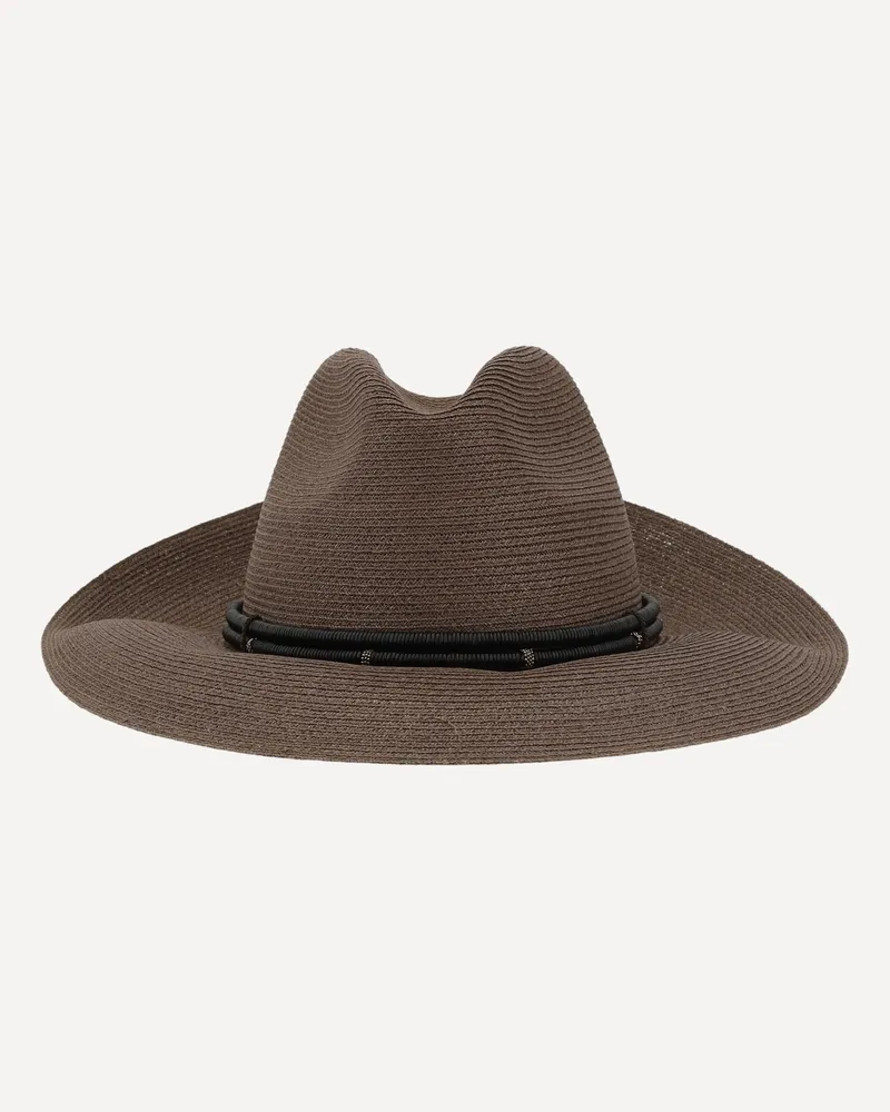 Brunello Cucinelli Fedora in hemp and techno cotton Female Brown