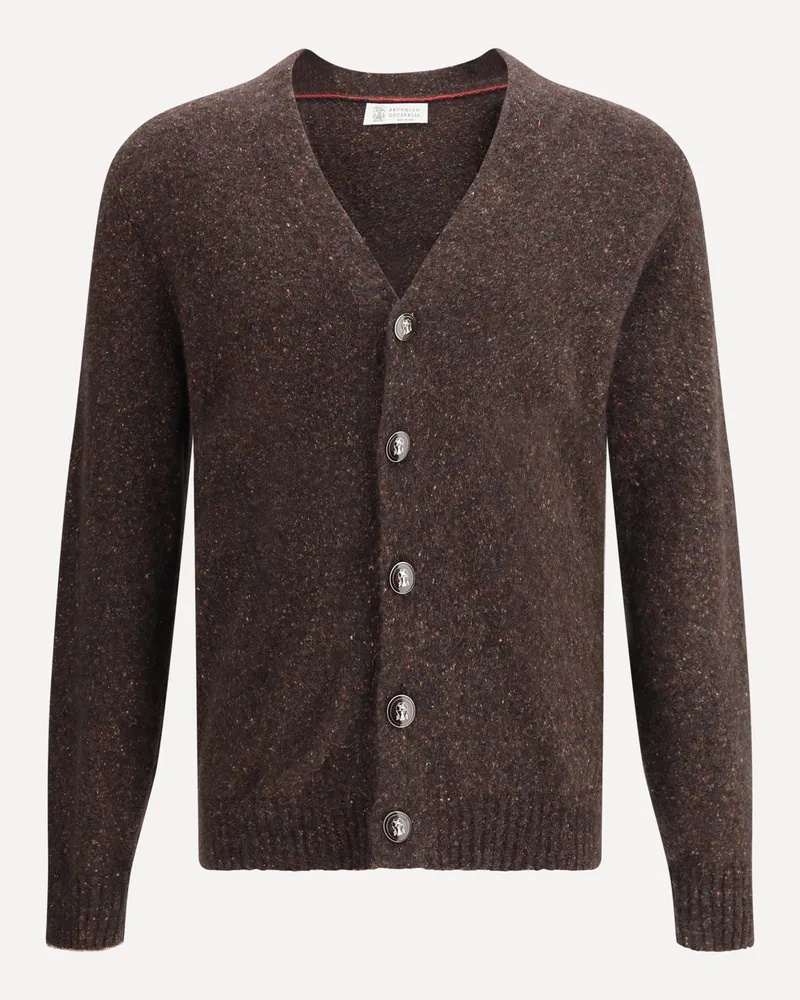Brunello Cucinelli Alpaca Cardigan Male Brown