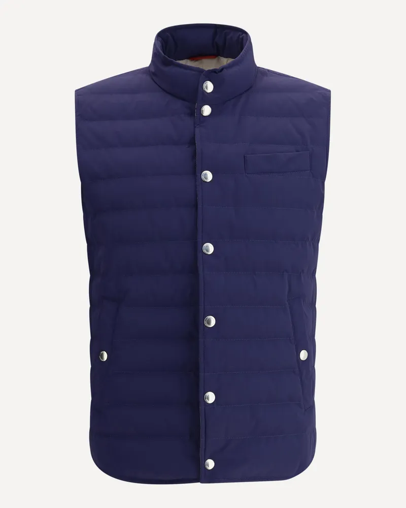Brunello Cucinelli Down Vest Male Blue
