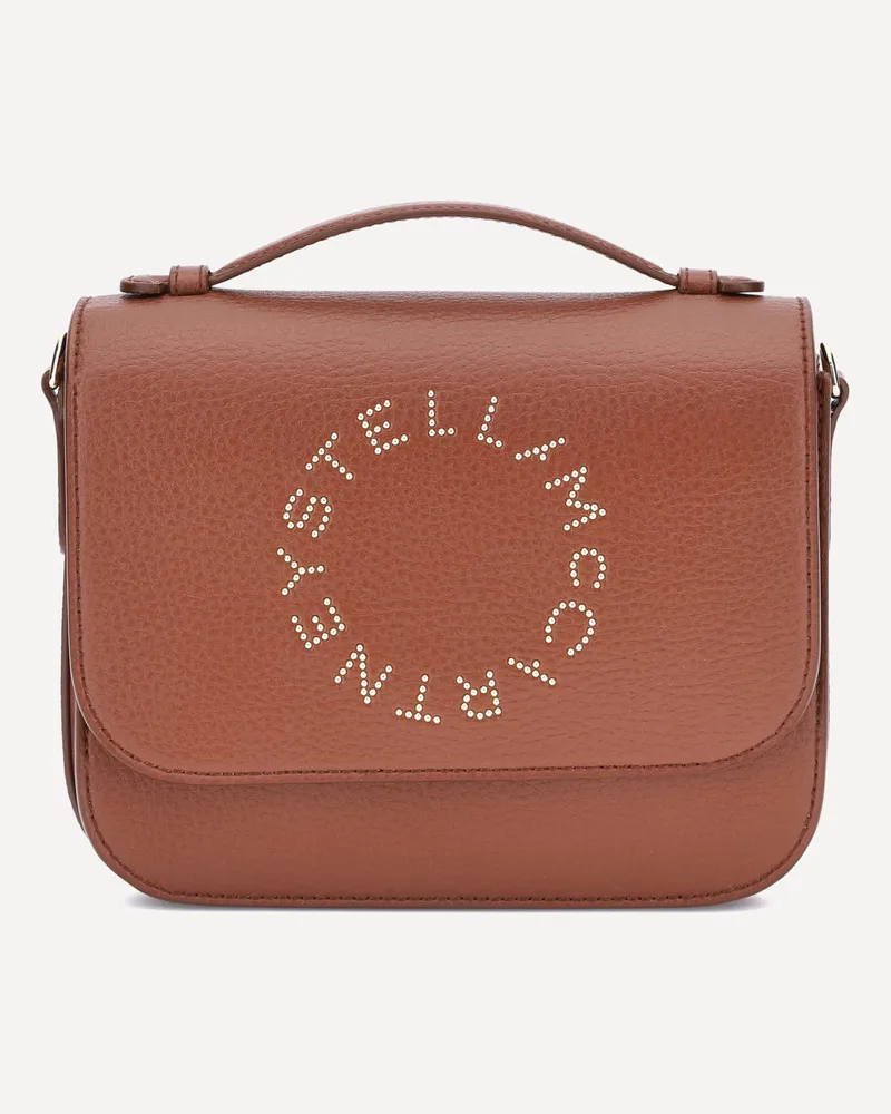 Stella McCartney Logo Flap Bag Eco Embossed Grainy Alter Female Brown