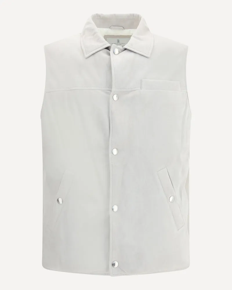 Brunello Cucinelli Padded leather Vest Male Grey
