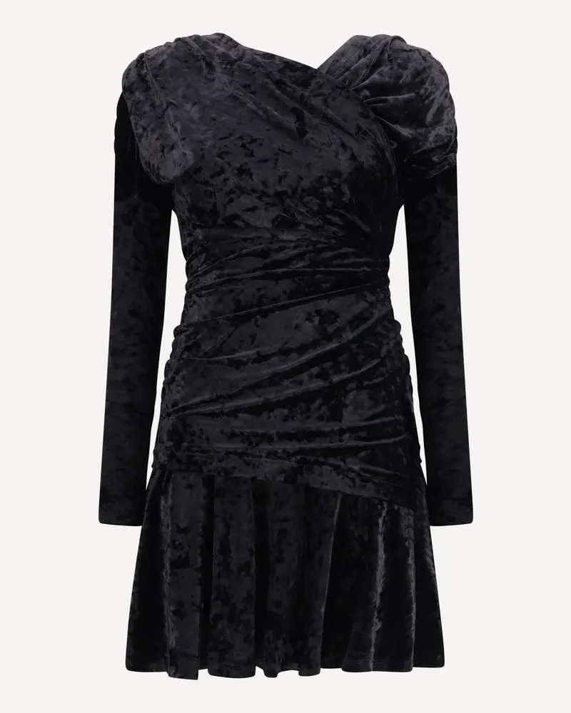 Ganni Ruched Mini Dress Female Black