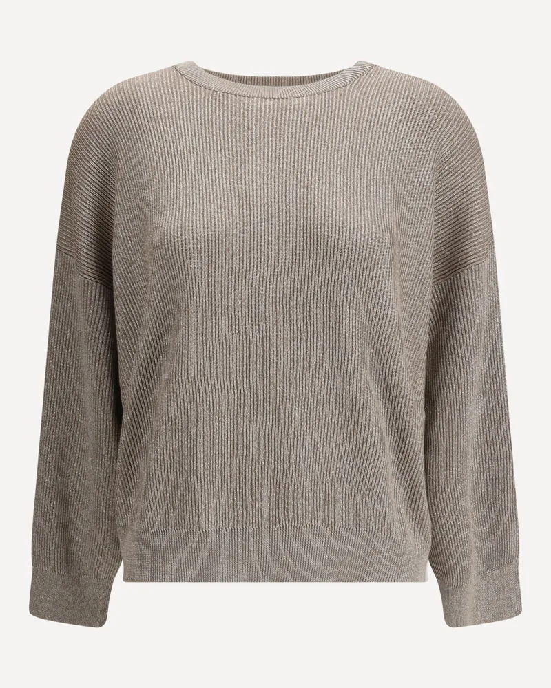 Brunello Cucinelli Lurex Sweater Female Beige