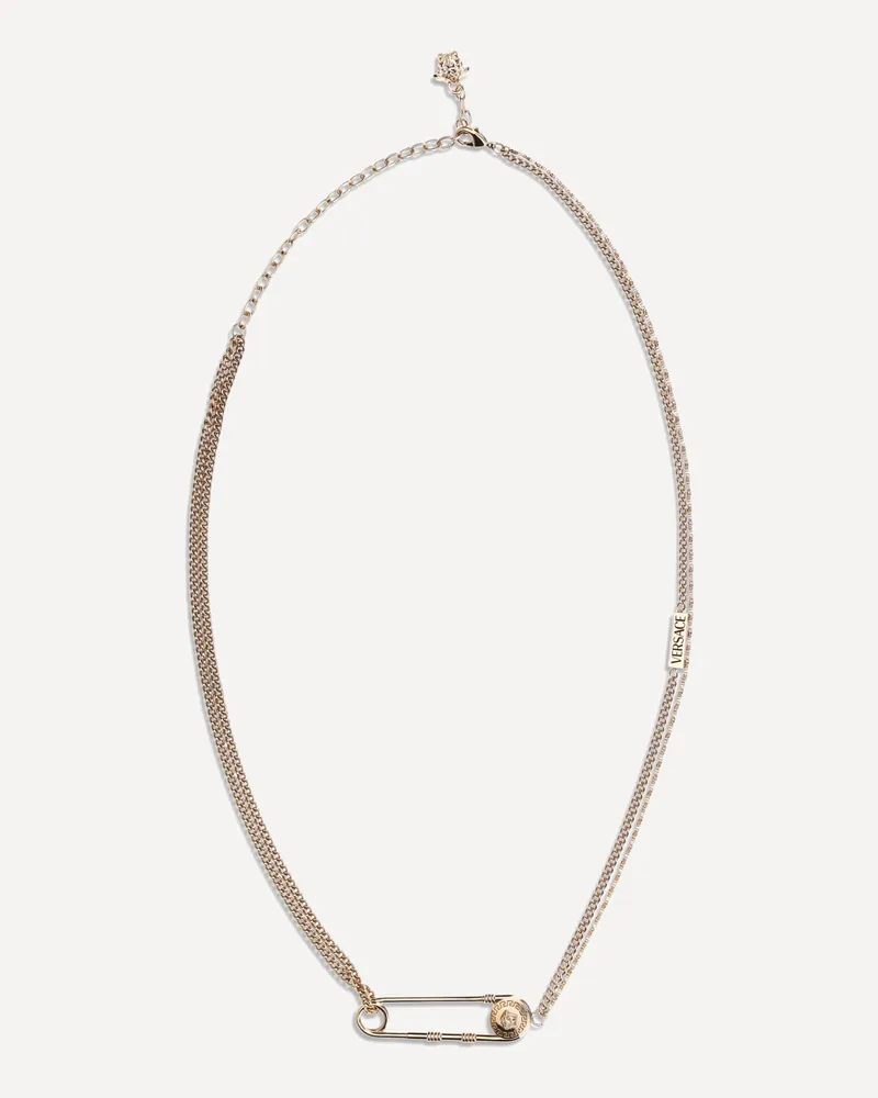 Versace Safety pin Necklace Female Gold