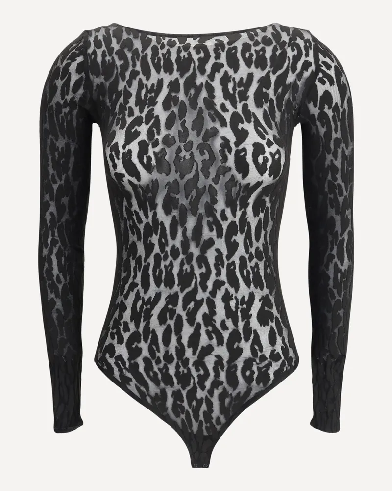Wolford Leo String Body with animalier patterns Female Black