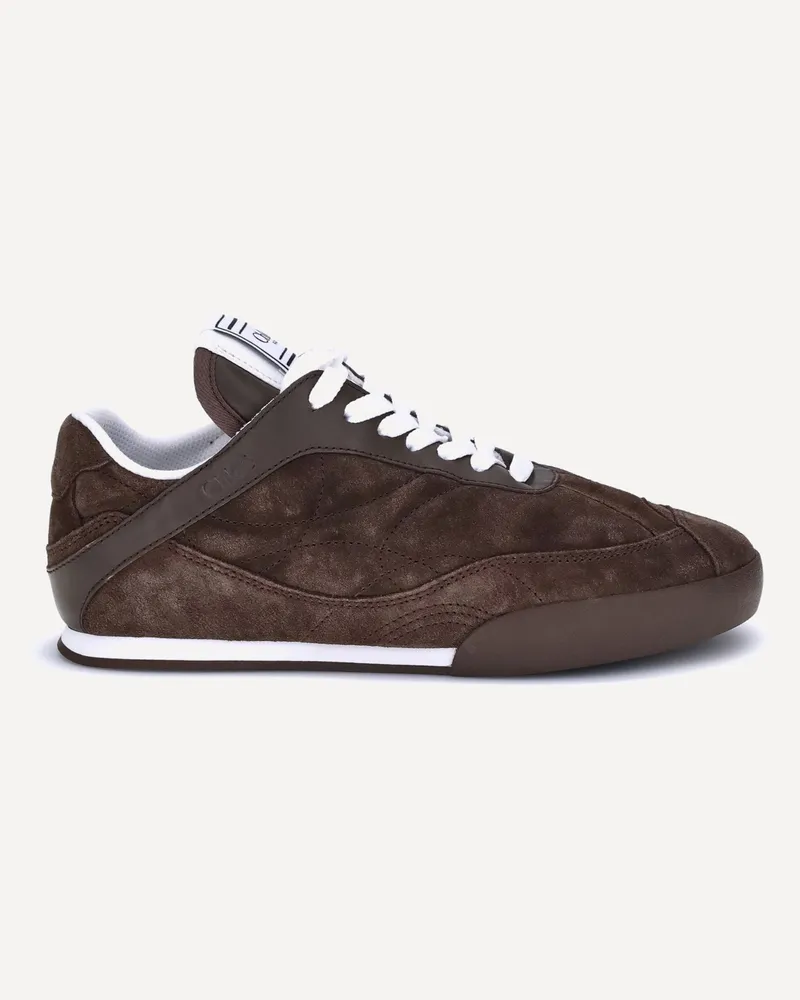 Chloé Suede Kick Sneakers Female Brown