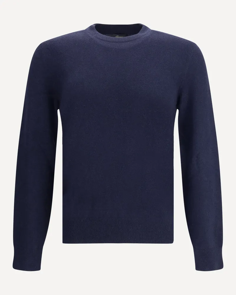 Brioni Cashmere Sweater Male Blue