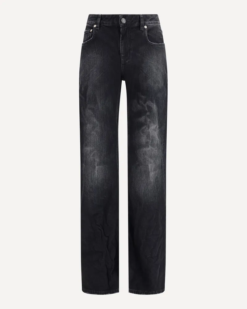 Balenciaga Wide-leg Cotton Jeans Female Black