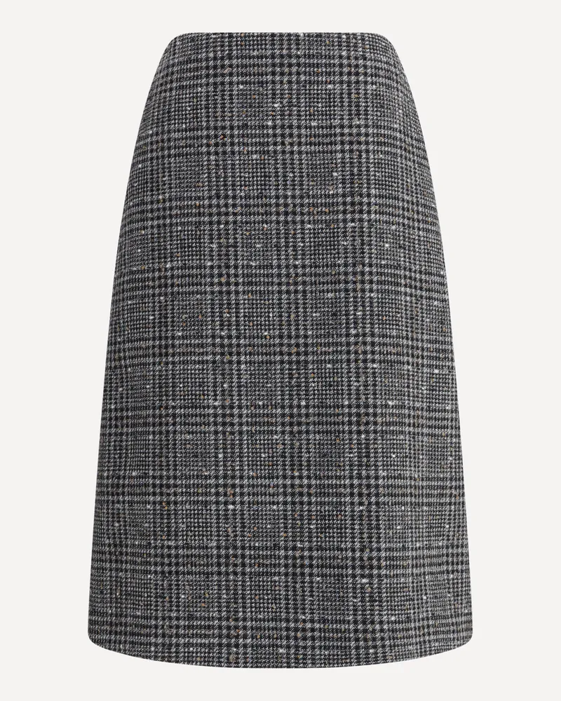 Fendi Prince of Wales Tweed midi Skirt Female Grey