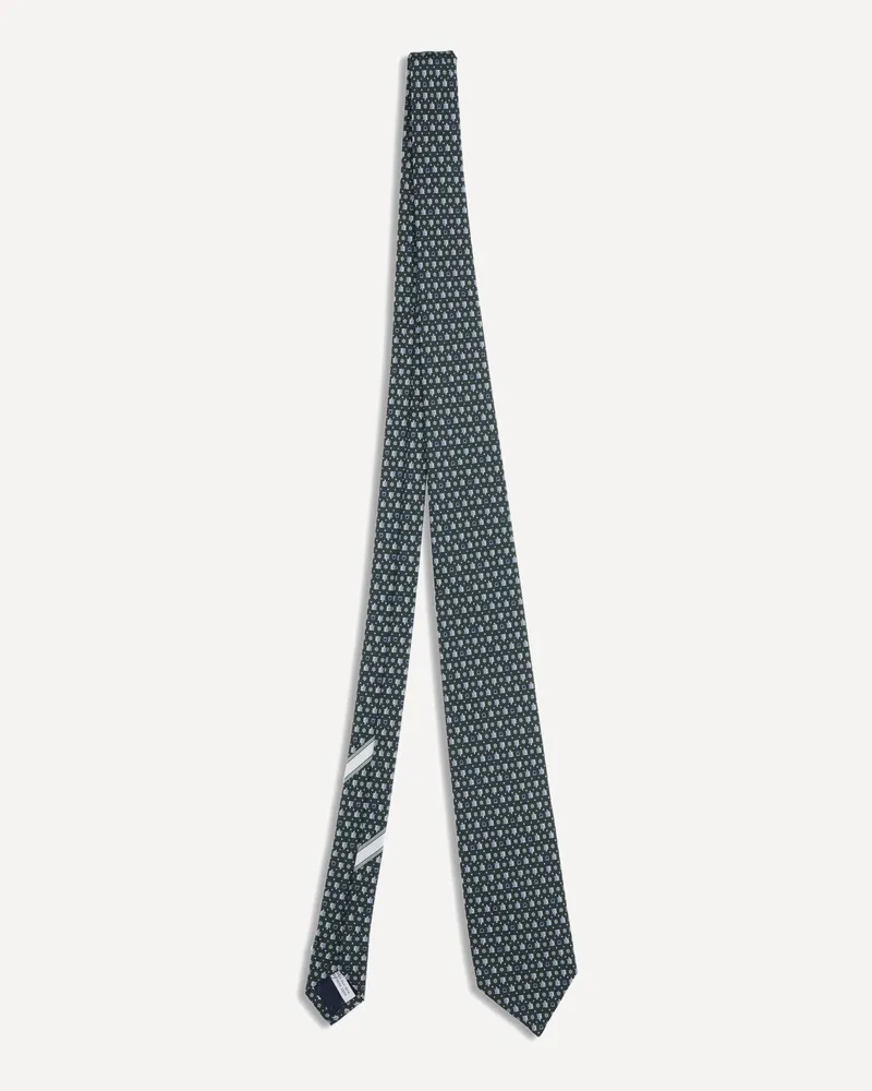 Ferragamo Tortoise print silk Tie Male Green