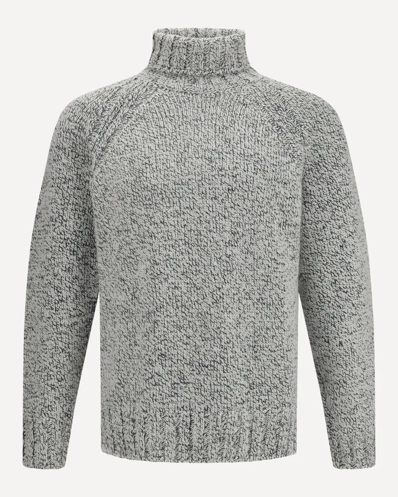 Ermenegildo Zegna Cashmere and Wool Turtleneck Sweater Male White