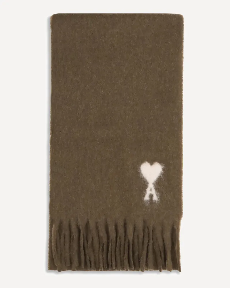 AMI Paris Ami De Coeur Scarf Male Brown
