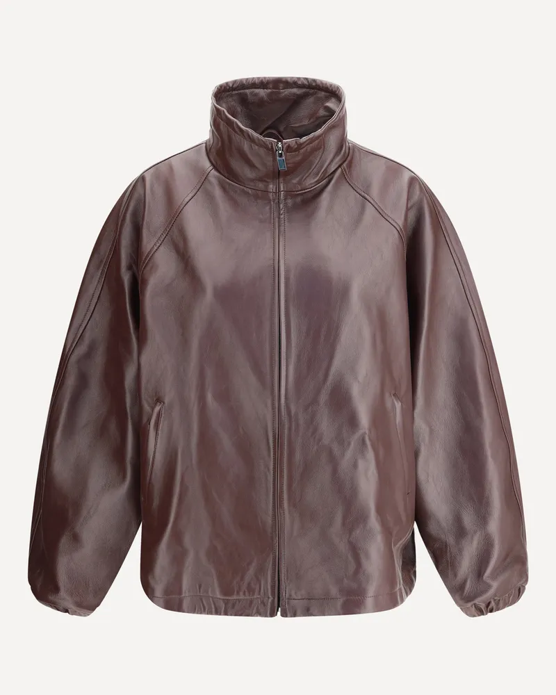 Magda Butrym Oversized leather Jacket Female Purple