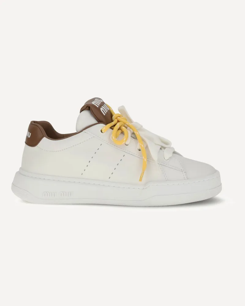 Miu Miu Double-Lace Sneakers Female White