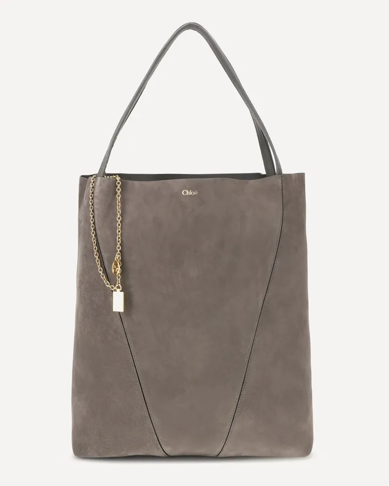 Chloé Spin suede Tote Bag Female Grey