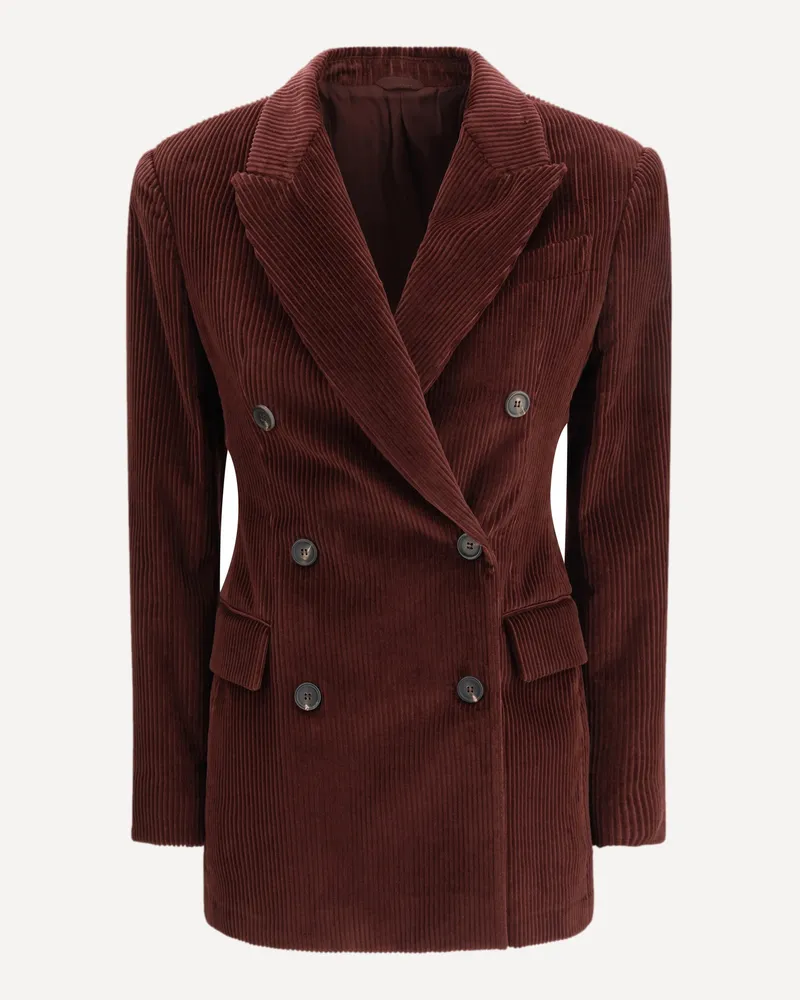 Brunello Cucinelli Corduroy cotton Jacket Female Bordeaux