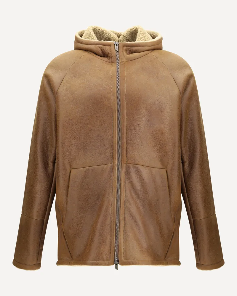 Salvatore Santoro Shearling Jacket Male Brown