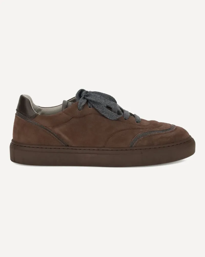 Brunello Cucinelli Suede Sneakers Female Brown