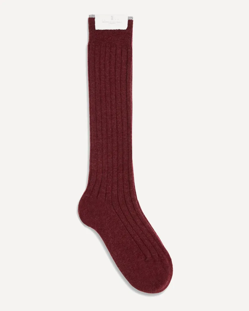 Brunello Cucinelli Cashmere ribbed Socks Male Bordeaux