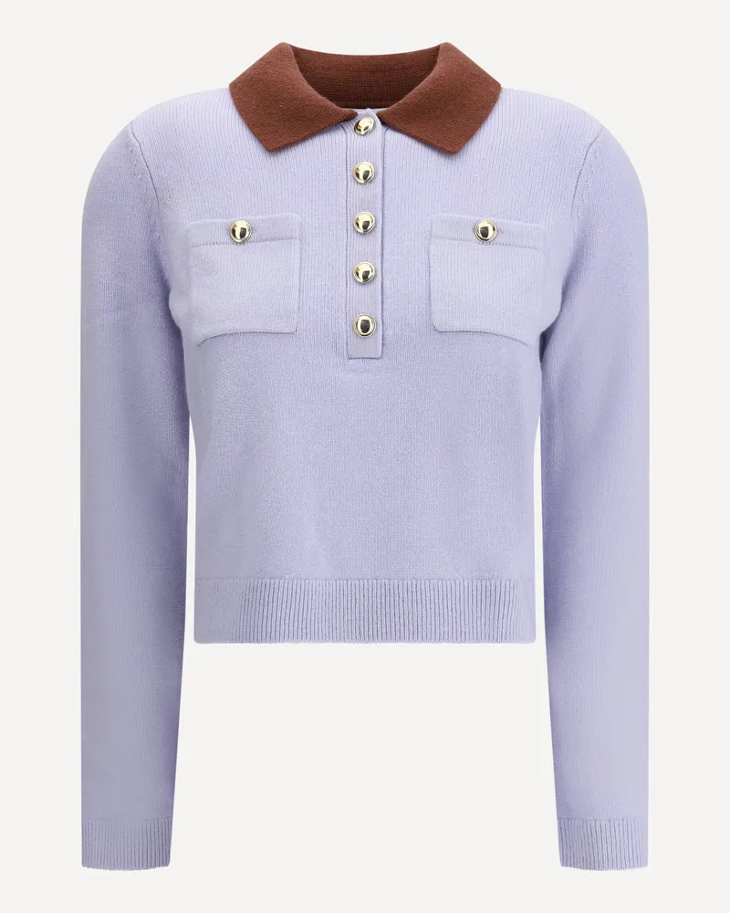 Self-Portrait Contrast collar Sweater Female Light