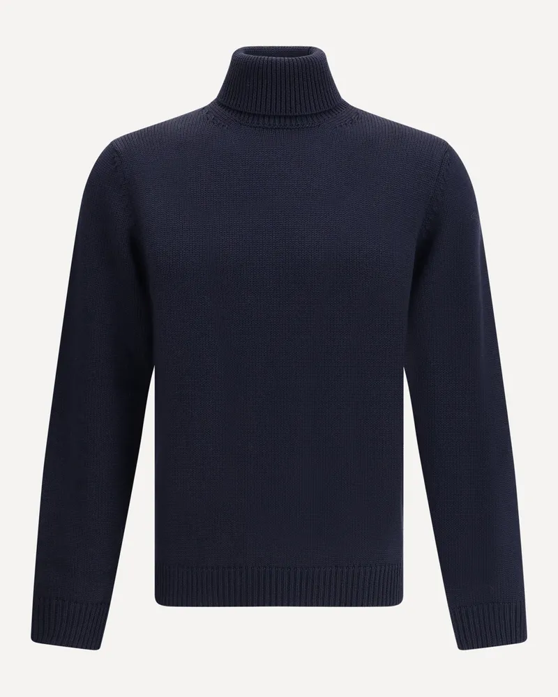 Roberto Collina Turtleneck Sweater Male Blue