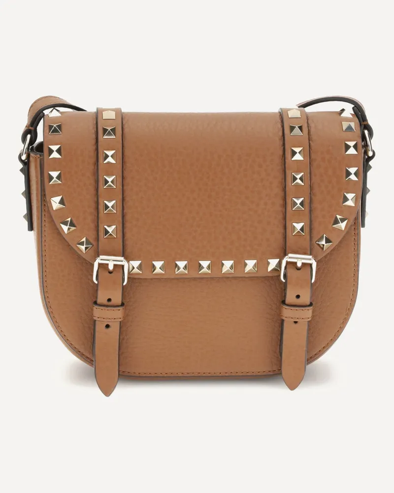 Valentino Garavani Rockstud small Messenger Shoulder Bag Female Beige