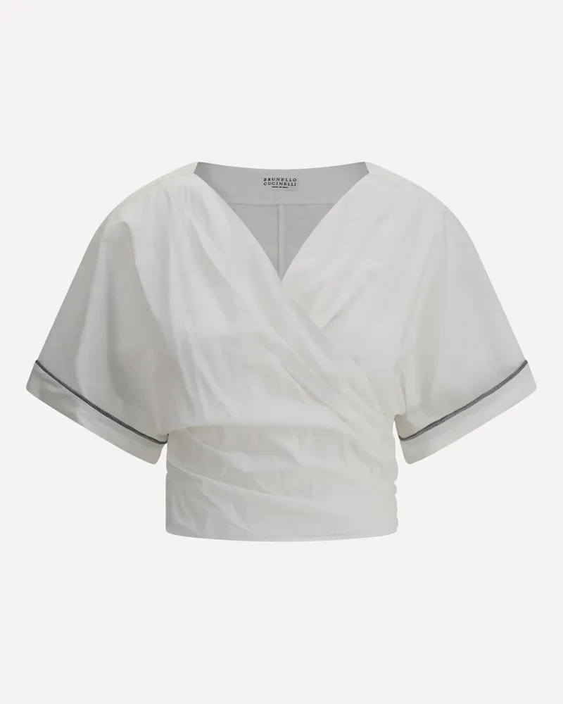 Brunello Cucinelli Buckle-knotted waist Blouse Female White