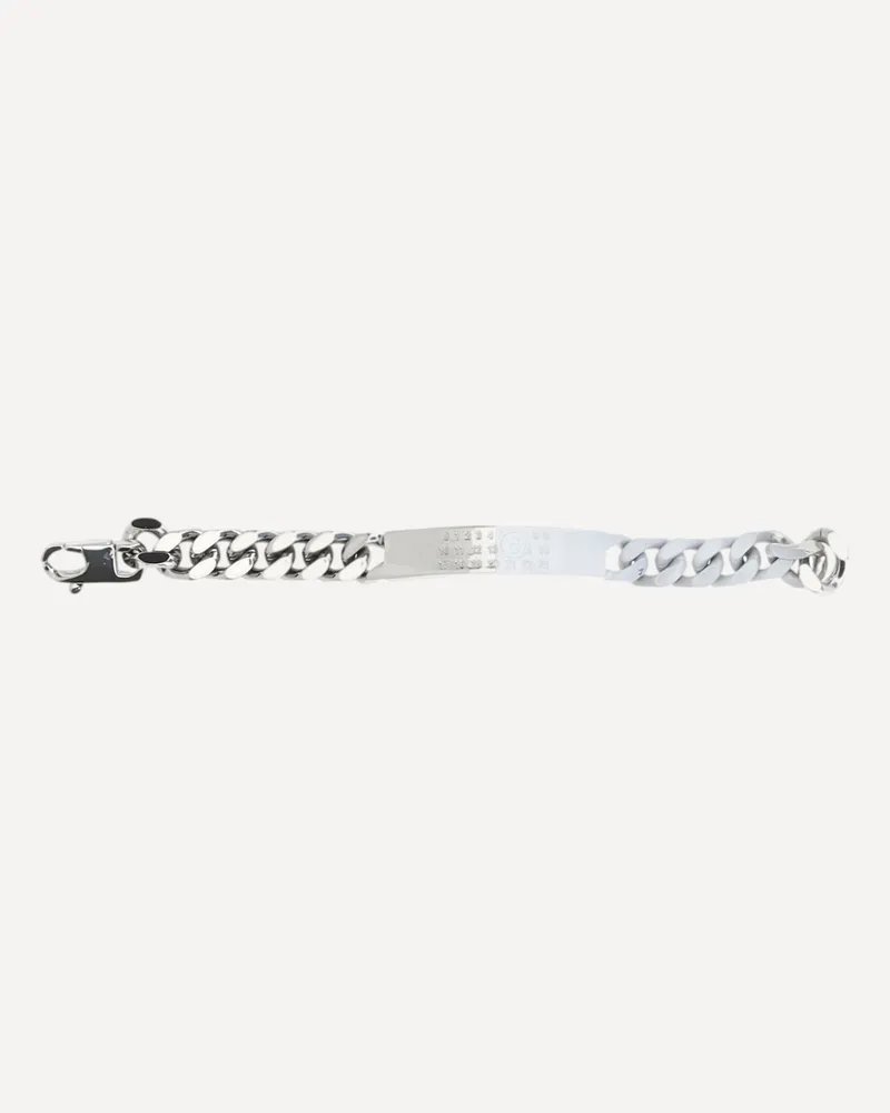 Maison Margiela Minimal Logo Id Tag Bracelet Female Silver