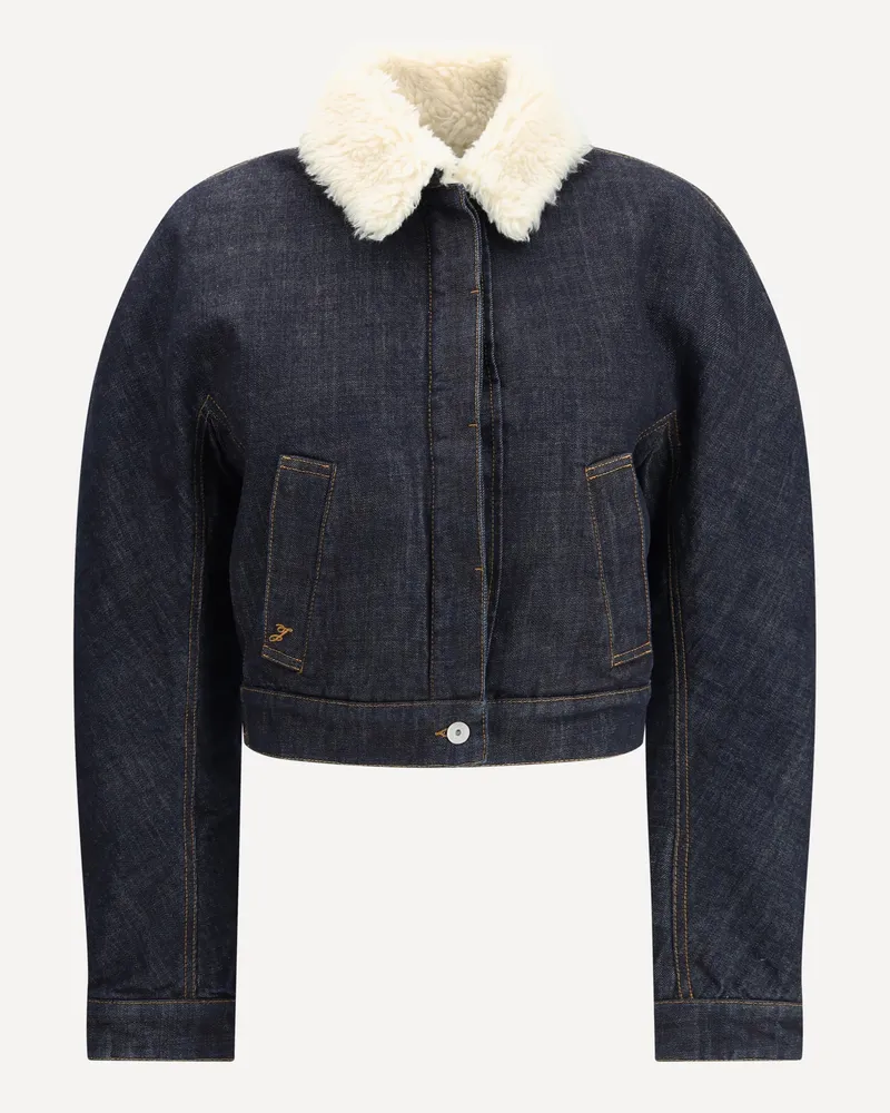 Jacquemus De-Nîmes Ovalo Denim Bomber Female Blue