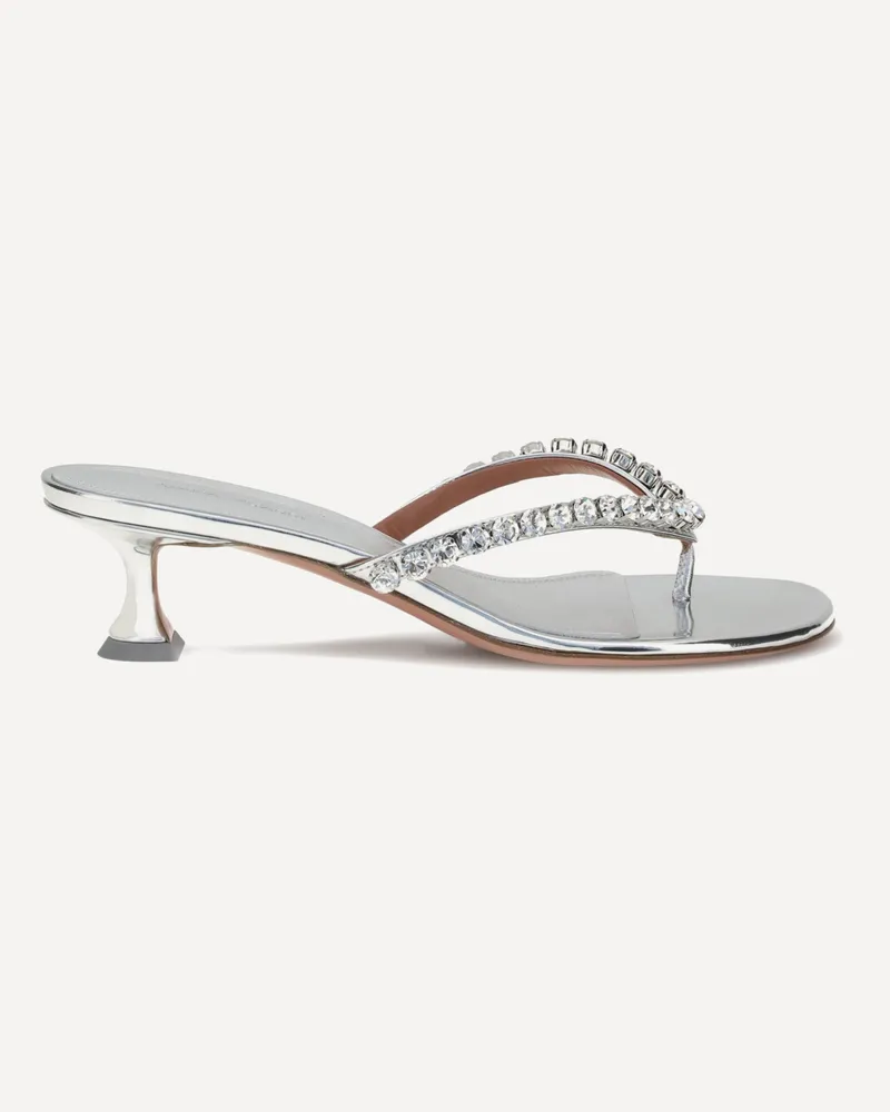 Amina Muaddi Gigi Sandals Female Silver