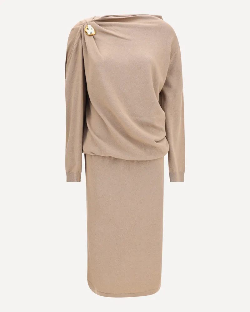 Fabiana Filippi Wool long Dress Female Beige