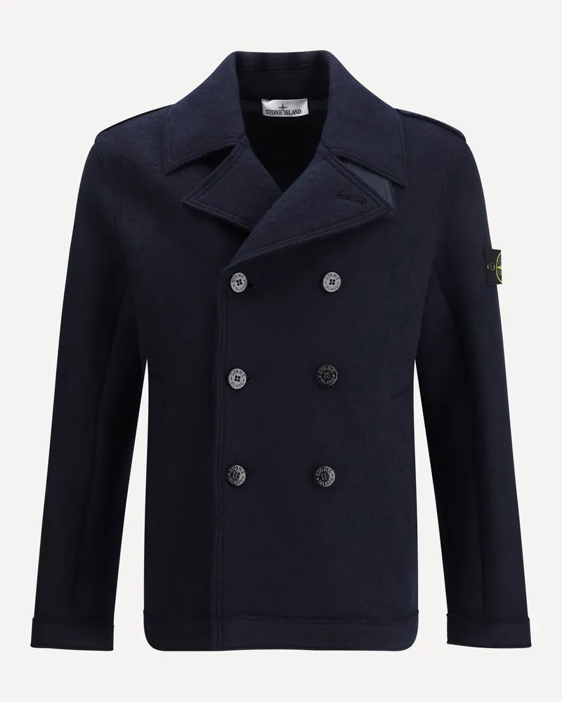 Stone Island Wool felt Coat Male Blue