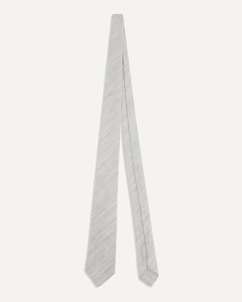 Kiton Floral embroidery Tie Male Grey