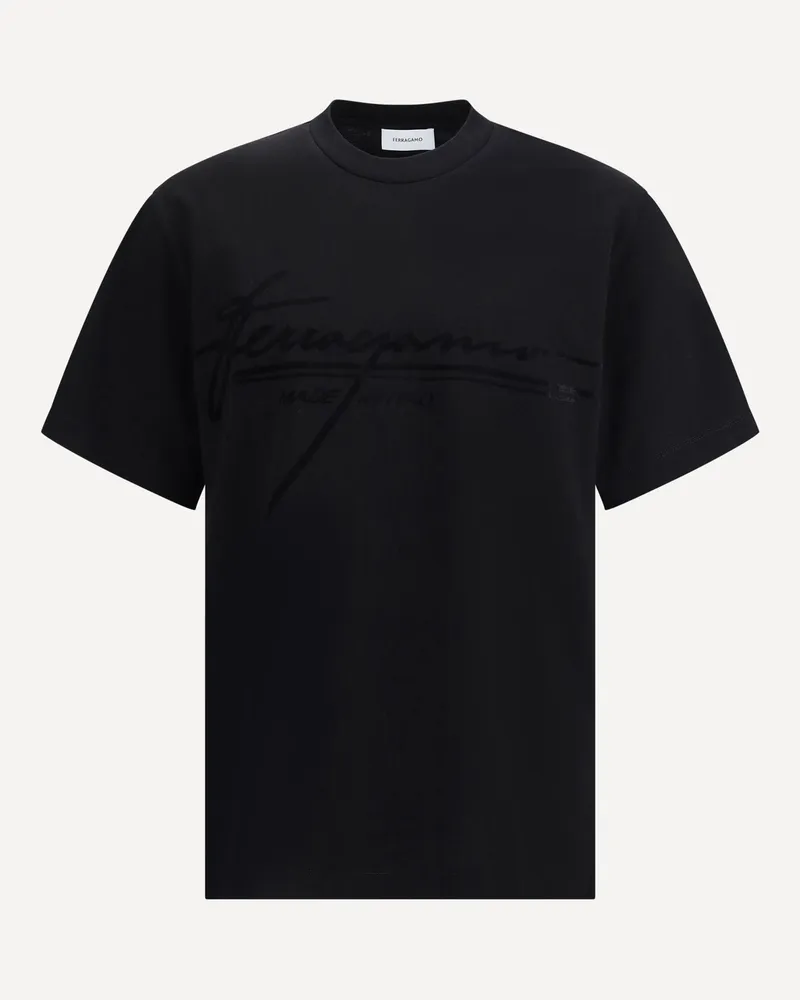 Ferragamo Logoed T-Shirt Male Black