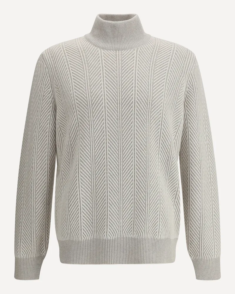 Brunello Cucinelli Cashmere Turtleneck Sweater Male White