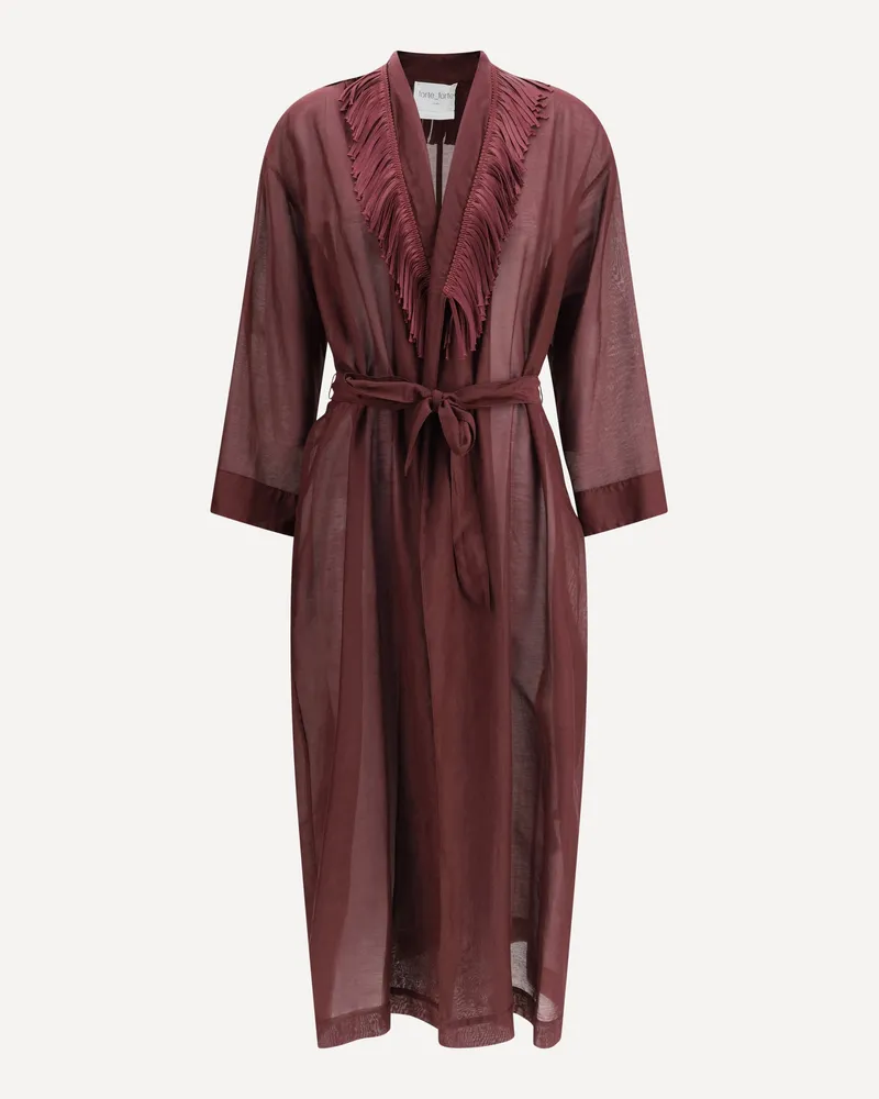 forte_forte FORTE_FORTE Fringed long Robe Female Bordeaux