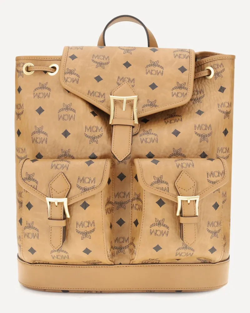 MCM Printed canvas Backpack Female Beige