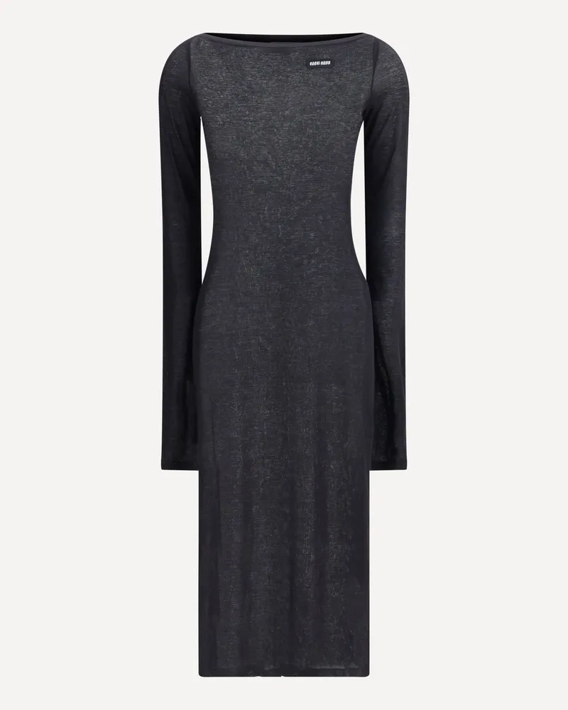 Miu Miu Long jersey Dress Female Black