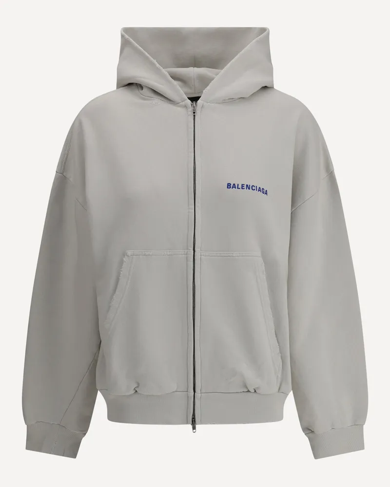Balenciaga Logoed Hoodie Female Grey