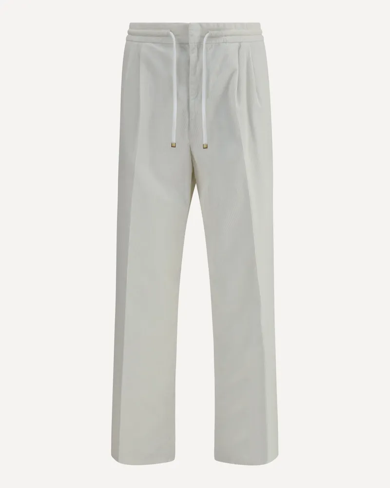 Brunello Cucinelli Corduroy Pants Male White